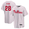 Davalo P.Phillies #28 Alec Bohm Player White Home Game Stitched Jerseys