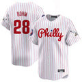 Davalo P.Phillies #28 Alec Bohm Player White Pinstripe Phillies & Eagles Vapor Premier Limited Stitched Jerseys