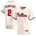 Davalo P.Phillies #2 Justin Crawford Player Cream Home Limited Stitched Jerseys