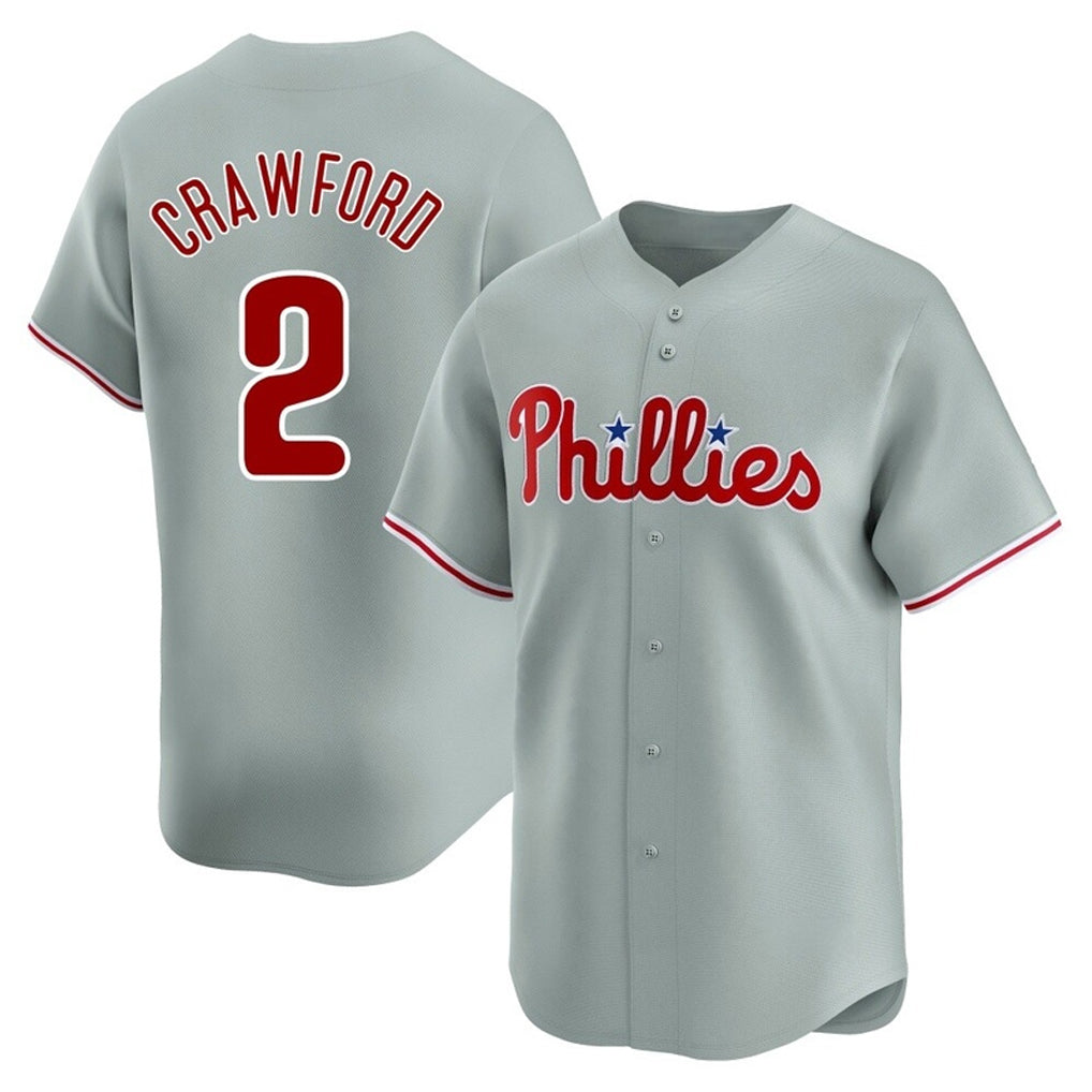 Davalo P.Phillies #2 Justin Crawford Player Gray Home Limited Stitched Jerseys