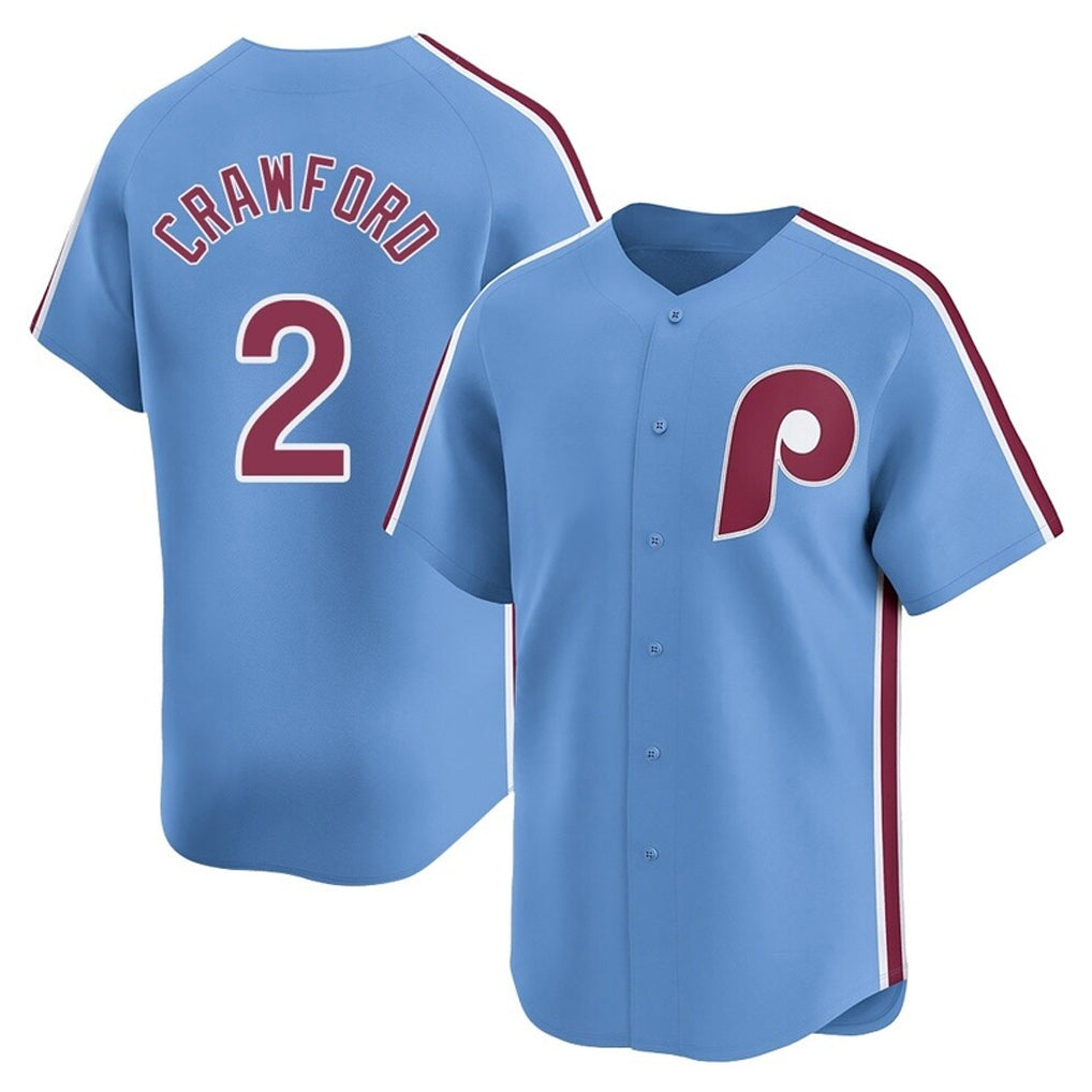 Davalo P.Phillies #2 Justin Crawford Player Light Blue Game Stitched Jerseys