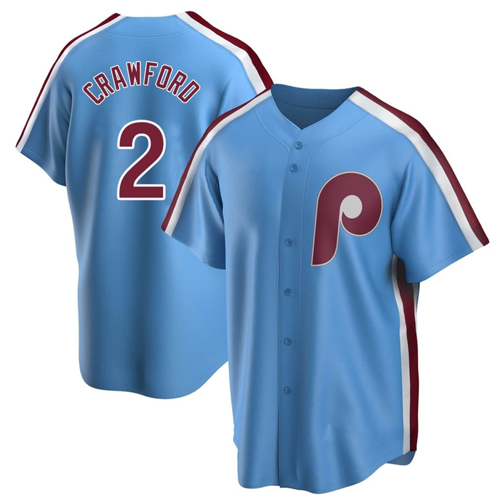 Davalo P.Phillies #2 Justin Crawford Player Light Blue Home Game Stitched Jerseys