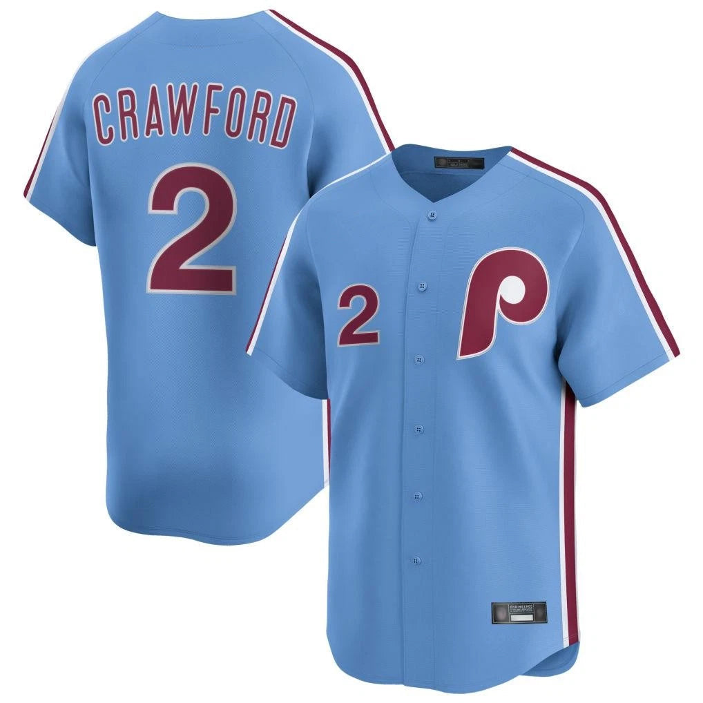 Davalo P.Phillies #2 Justin Crawford Player Light Blue Home Limited Stitched Jerseys
