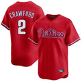 Davalo P.Phillies #2 Justin Crawford Player Red Home Limited Stitched Jerseys