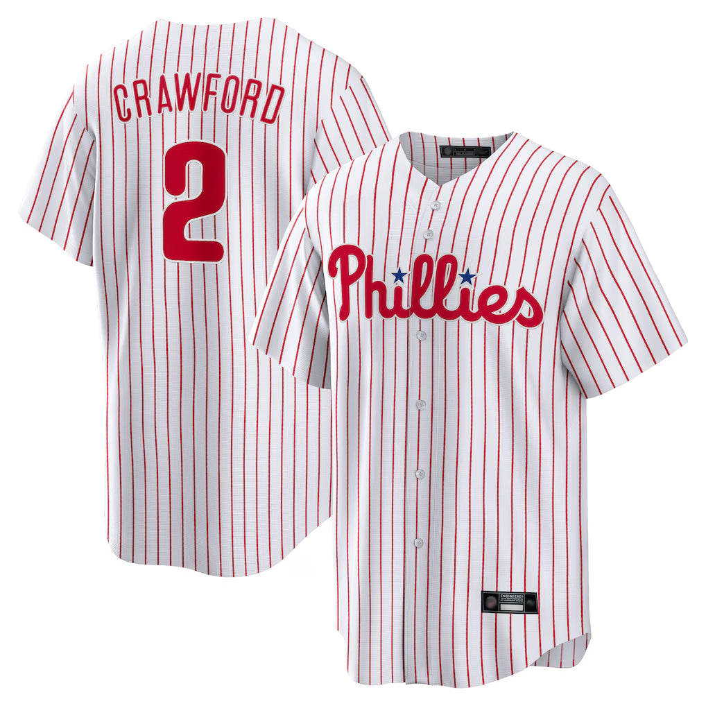 Davalo P.Phillies #2 Justin Crawford Player White Home Game Stitched Jerseys