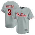 Davalo P.Phillies #3 Bryce Harper Player Gray Home Limited Stitched Jerseys
