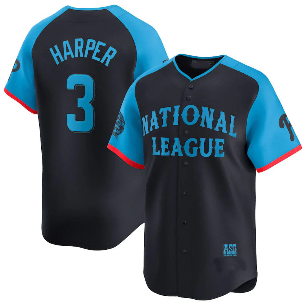 Davalo P.Phillies #3 Bryce Harper Player Navy National League All-Star Limited Game Stitched Jerseys