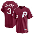Davalo P.Phillies #3 Bryce Harper Player Red Cooperstown Collection Limited Home Stitched Jerseys