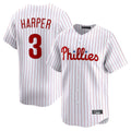 Davalo P.Phillies #3 Bryce Harper Player White Home Limited Stitched Jerseys