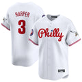 Davalo P.Phillies #3 Bryce Harper Player White Phillies & Eagles Vapor Premier Limited Stitched Jersey