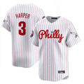Davalo P.Phillies #3 Bryce Harper Player White Pinstripe Phillies & Eagles Vapor Premier Limited Stitched Jerseys