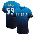Davalo P.Phillies #59 Jhoan Duran Player Blue City Connect Home Limited Elite Stitched Jerseys
