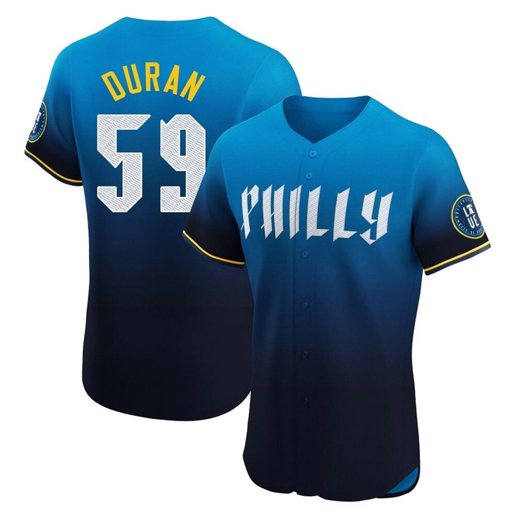 Davalo P.Phillies #59 Jhoan Duran Player Blue City Connect Home Limited Elite Stitched Jerseys
