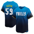 Davalo P.Phillies #59 Jhoan Duran Player Blue City Connect Home Limited Stitched Jerseys