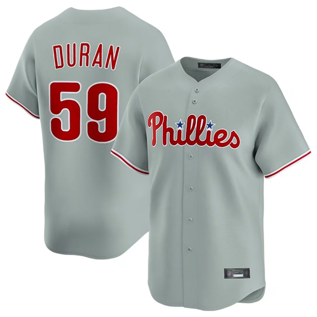 Davalo P.Phillies #59 Jhoan Duran Player Gray Home Limited Stitched Jerseys