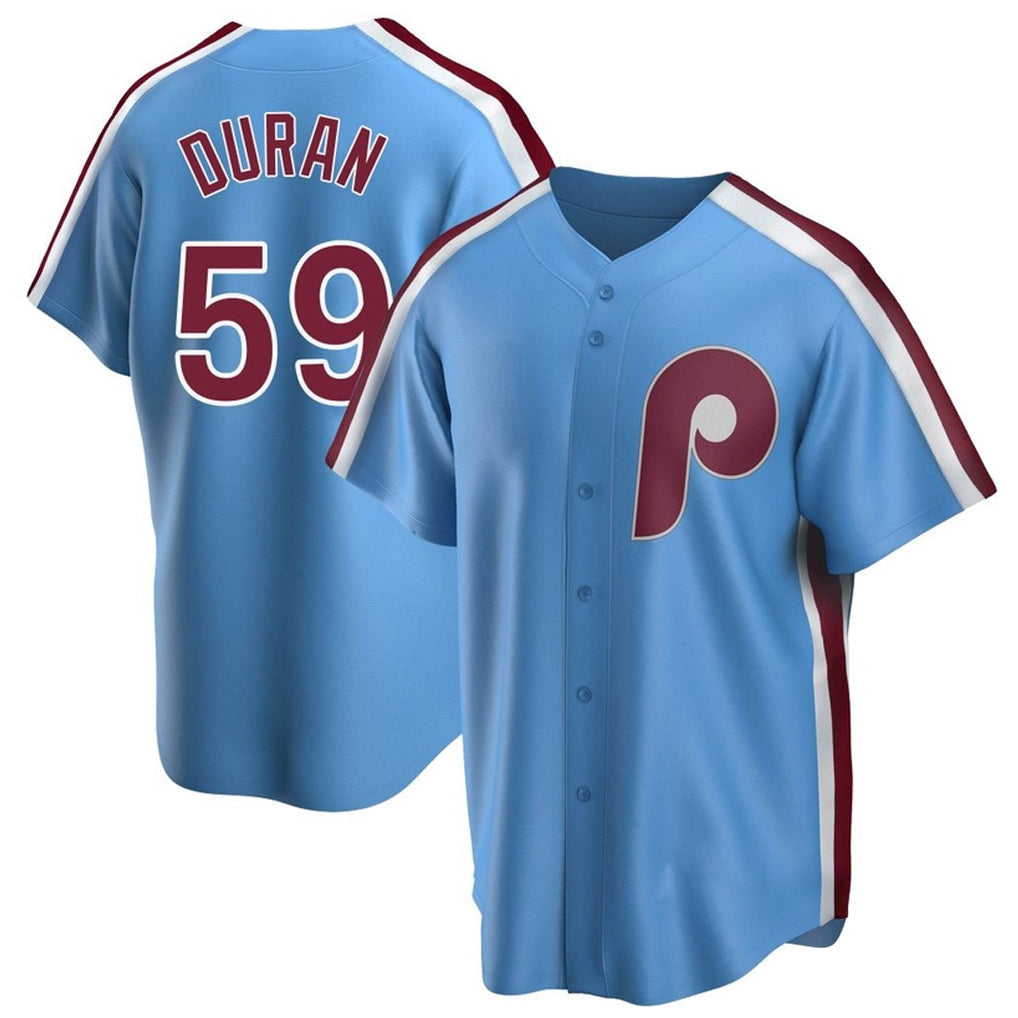 Davalo P.Phillies #59 Jhoan Duran Player Light Blue Home Limited Game Stitched Jerseys