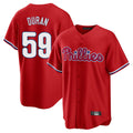 Davalo P.Phillies #59 Jhoan Duran Player Red Home Game Stitched Jerseys