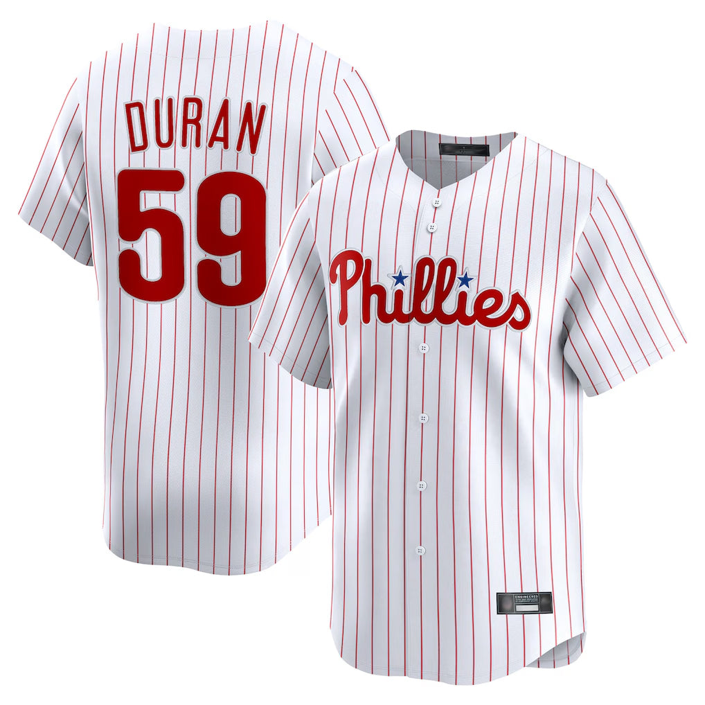 Davalo P.Phillies #59 Jhoan Duran Player White Home Limited Stitched Jerseys