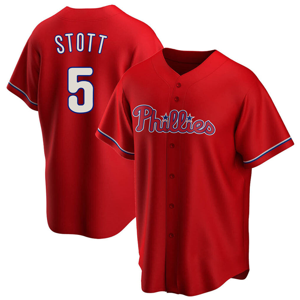 Davalo P.Phillies #5 Bryson Stott Player Red Home Game Stitched Jerseys