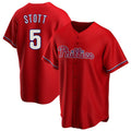 Davalo P.Phillies #5 Bryson Stott Player Red Home Game Stitched Jerseys
