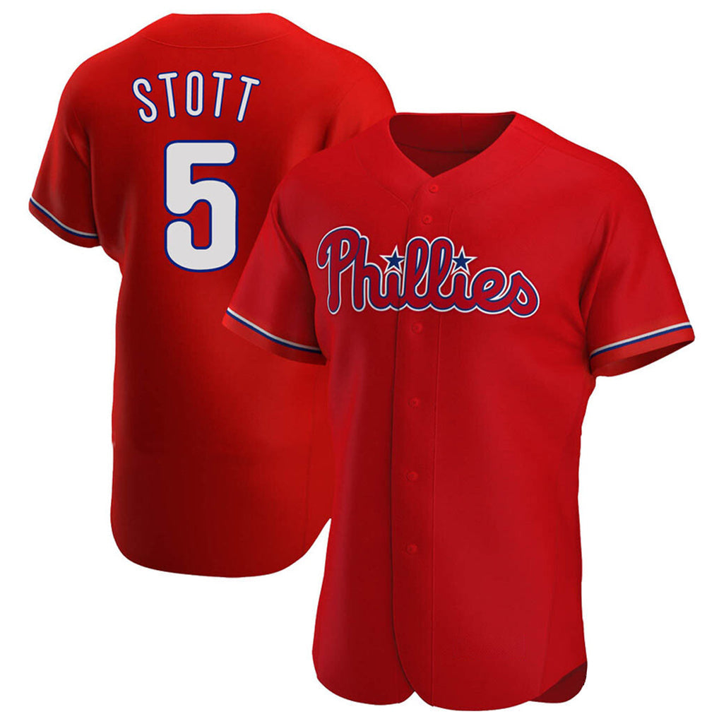 Davalo P.Phillies #5 Bryson Stott Player Red Home Limited Elite Stitched Jerseys