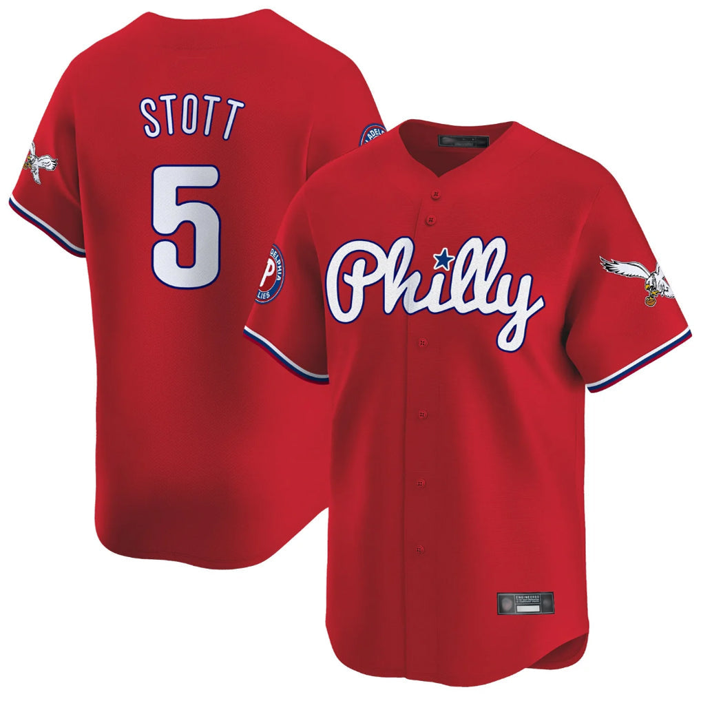 Davalo P.Phillies #5 Bryson Stott Player Red Phillies & Eagles Vapor Premier Limited Stitched Jerseys