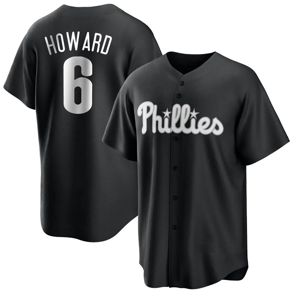 Davalo P.Phillies #6 Ryan Howard Player Black Alt Fashion Home Game Stitched Jerseys