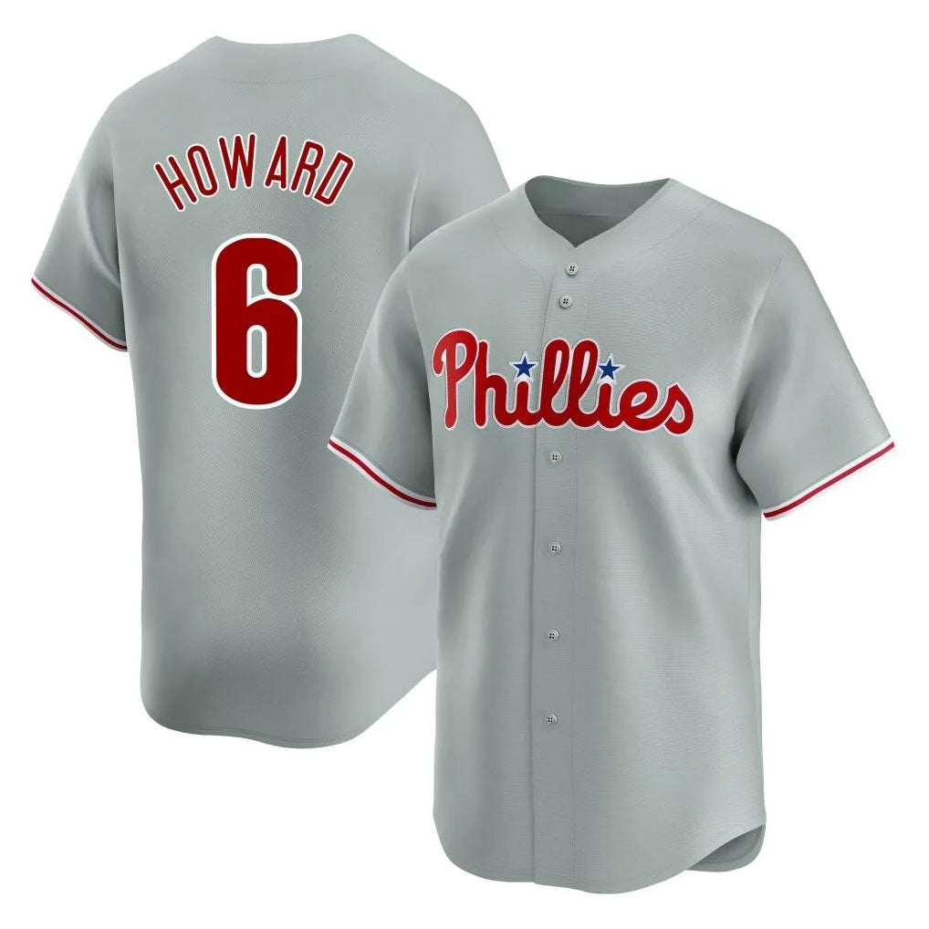 Davalo P.Phillies #6 Ryan Howard Player Gray Home Limited Stitched Jerseys