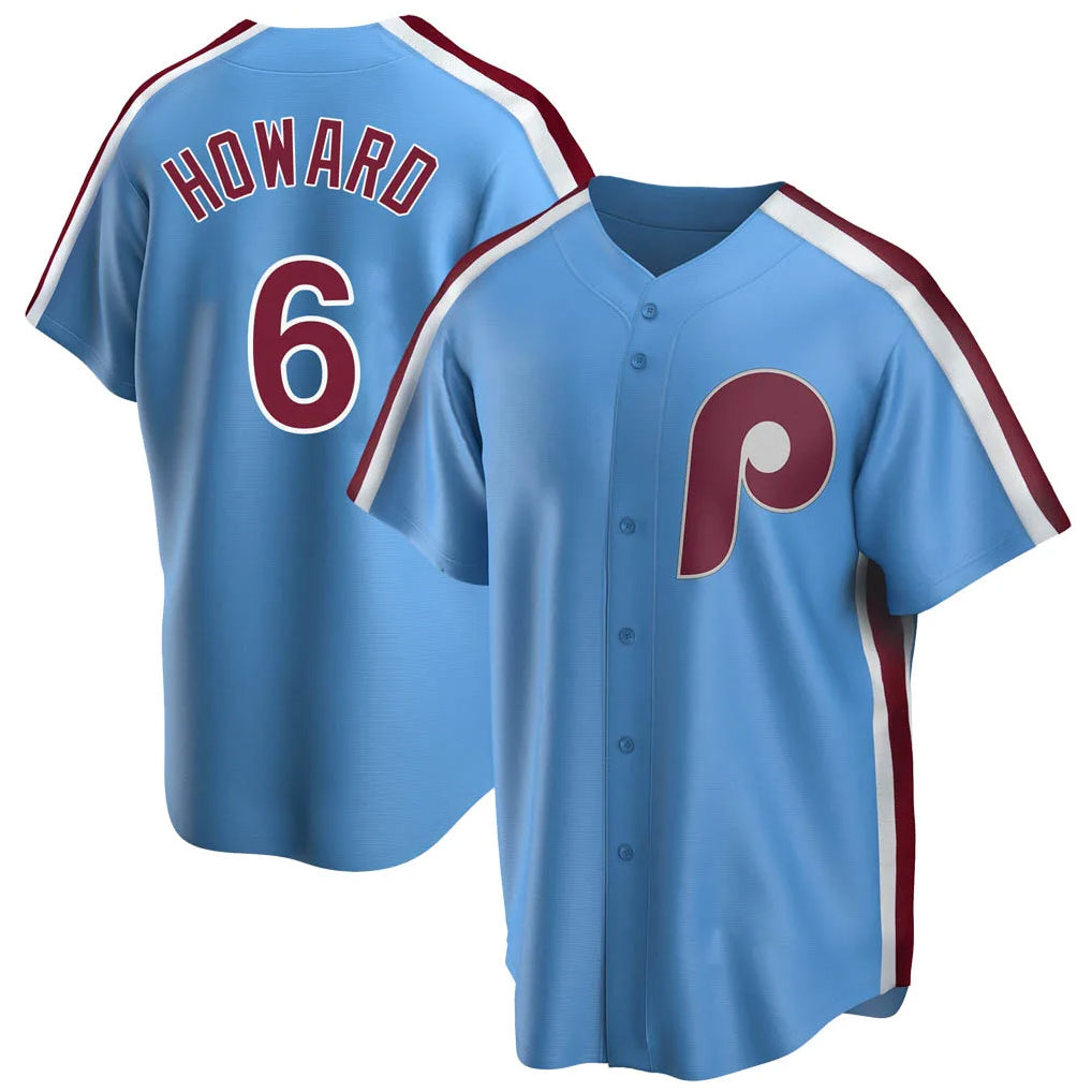 Davalo P.Phillies #6 Ryan Howard Player Light Blue Home Game Stitched Jerseys