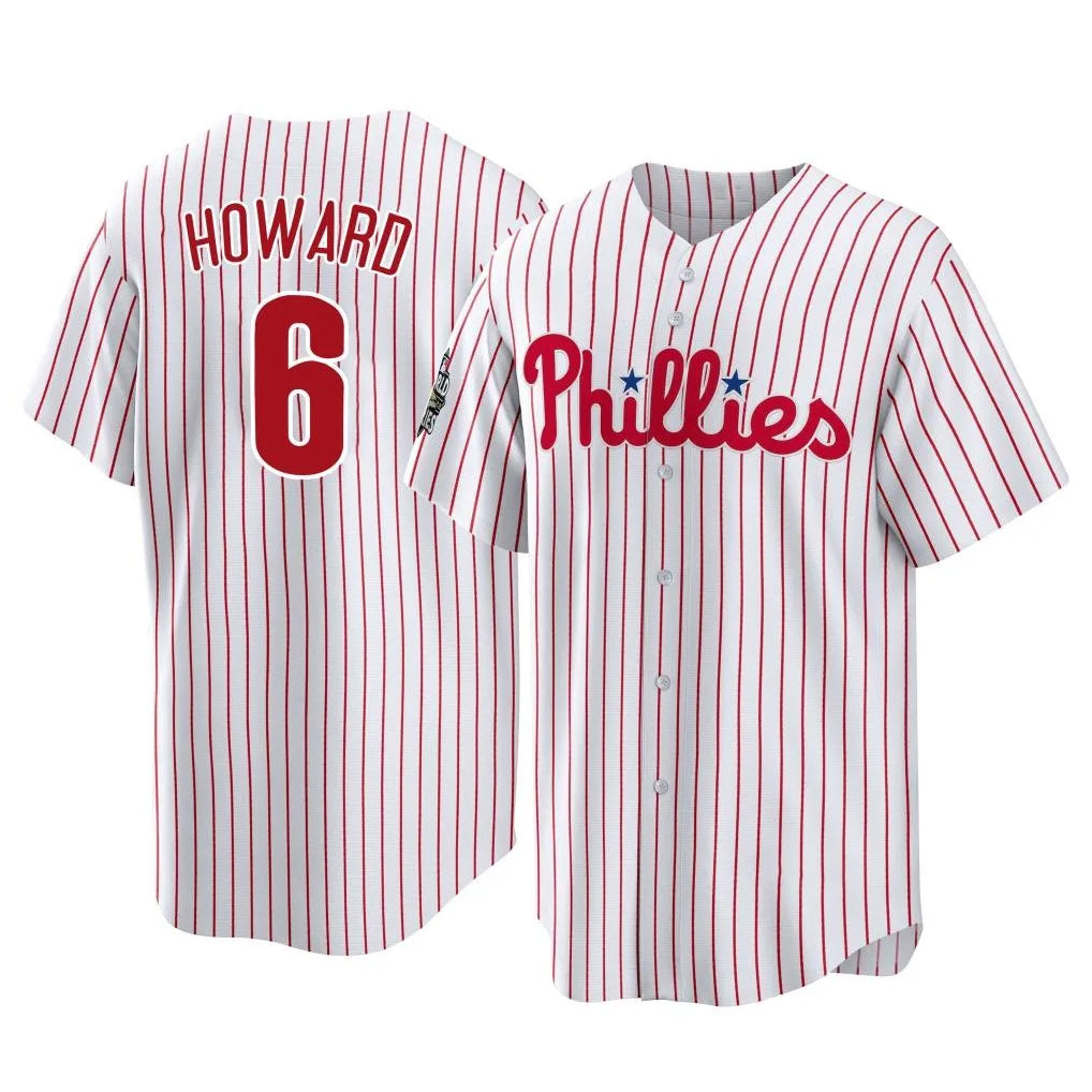 Davalo P.Phillies #6 Ryan Howard Player White Home Game Stitched Jerseys
