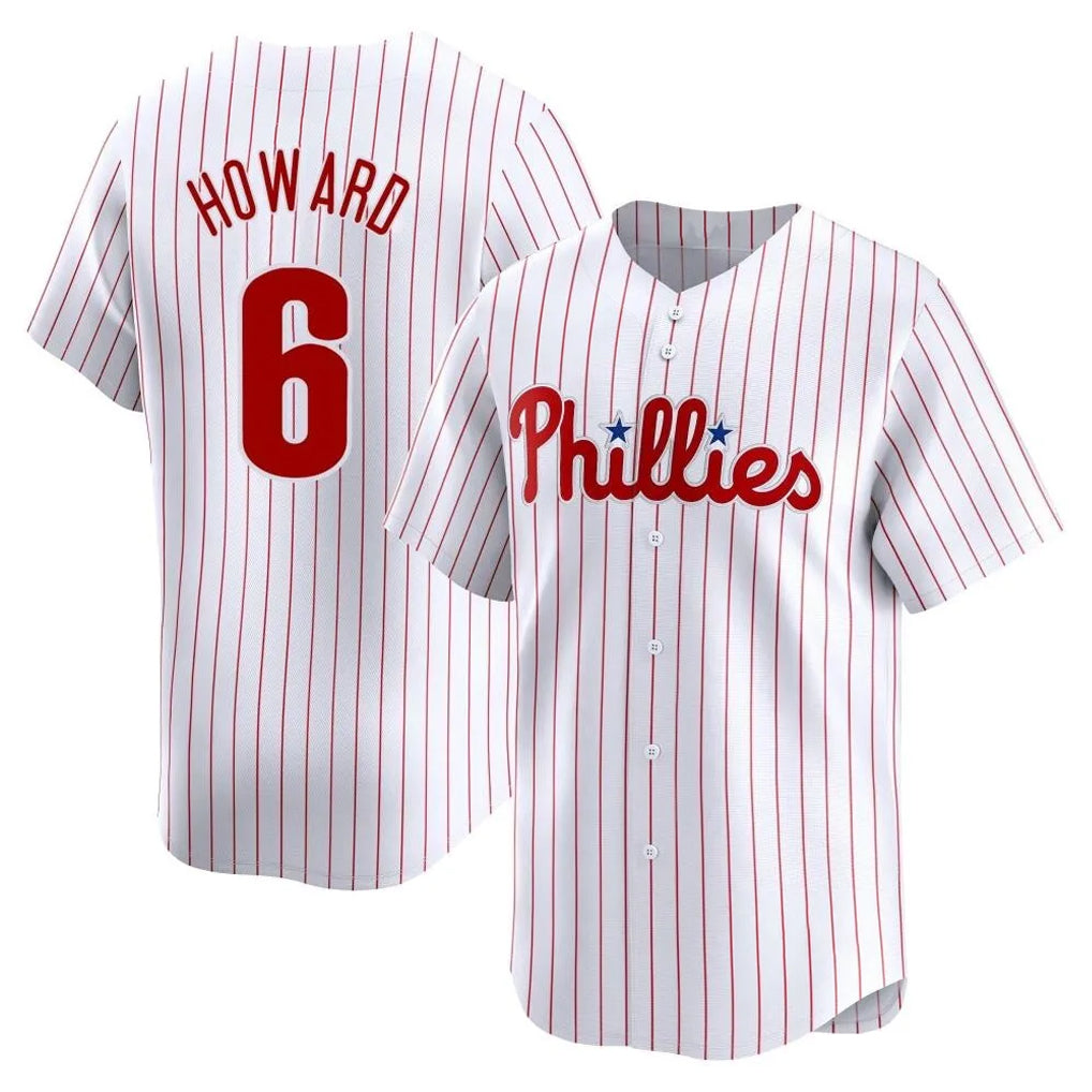 Davalo P.Phillies #6 Ryan Howard Player White Home Limited Stitched Jerseys