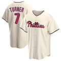 Davalo P.Phillies #7 Trea Turner Player Cream Home Game Stitched Jerseys