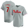 Davalo P.Phillies #7 Trea Turner Player Gray Home Limited Stitched Jerseys