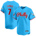 Davalo P.Phillies #7 Trea Turner Player Light Blue Phillies & Eagles Vapor Premier Limited Stitched Jerseys