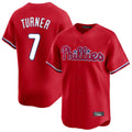 Davalo P.Phillies #7 Trea Turner Player Red Home Limited Stitched Jerseys