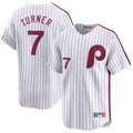 Davalo P.Phillies #7 Trea Turner Player White Cooperstown Collection Limited Home Stitched Jerseys