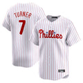 Davalo P.Phillies #7 Trea Turner Player White Home Limited Stitched Jerseys
