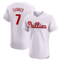 Davalo P.Phillies #7 Trea Turner Player White Pinstripe Phillies & Eagles Vapor Premier Limited Elite Stitched Jerseys