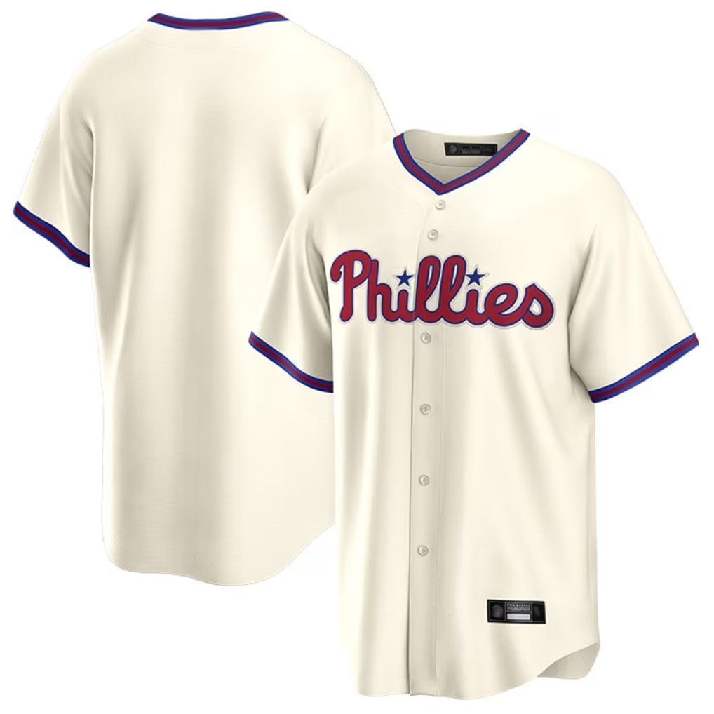 Davalo P.Phillies Blank Player Cream Home Game Stitched Jerseys