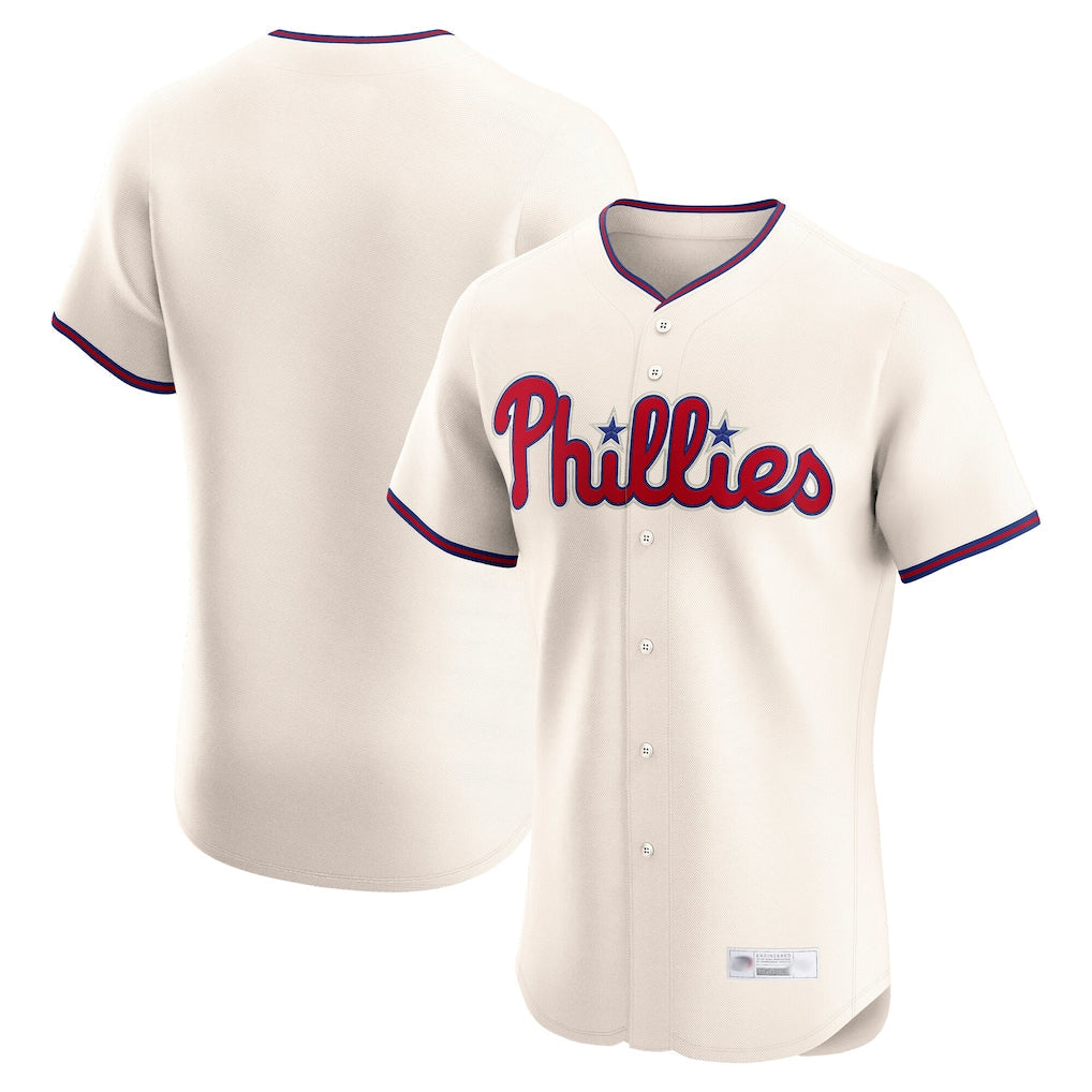 Davalo P.Phillies Blank Player Cream Home Limited Elite Stitched Jerseys