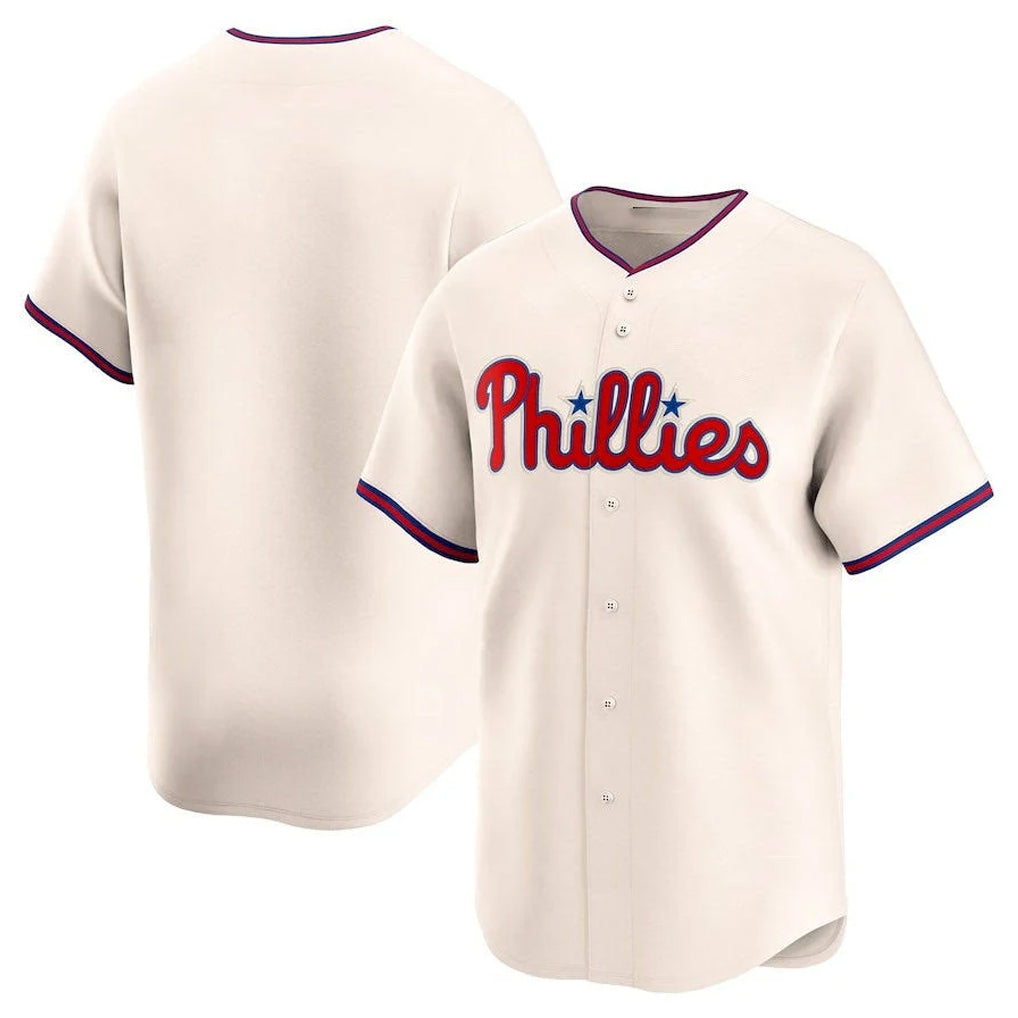 Davalo P.Phillies Blank Player Cream Home Limited Stitched Jerseys