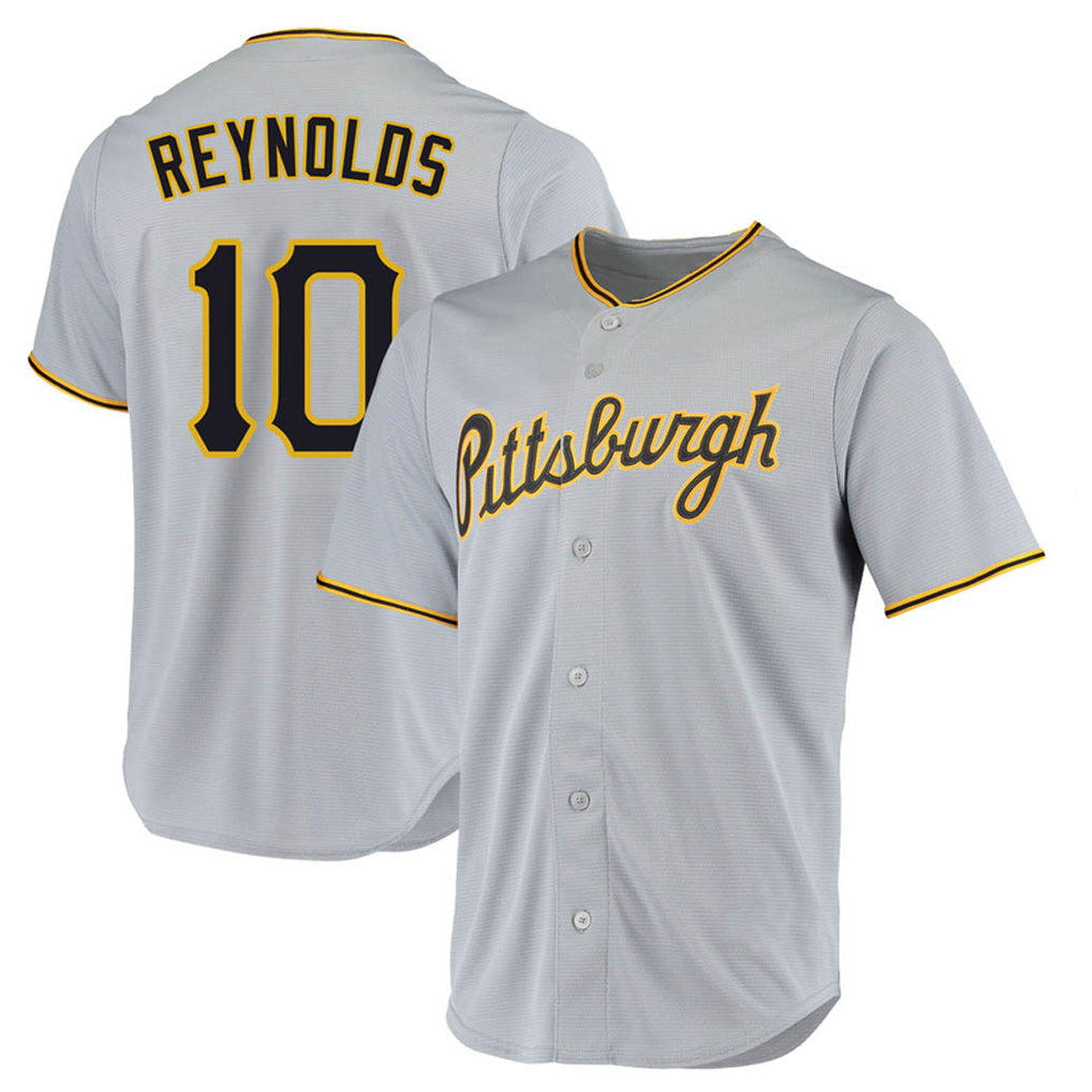 Davalo P.Pirates #10 Bryan Reynolds Player Gray Road Home Game Stitched Jerseys