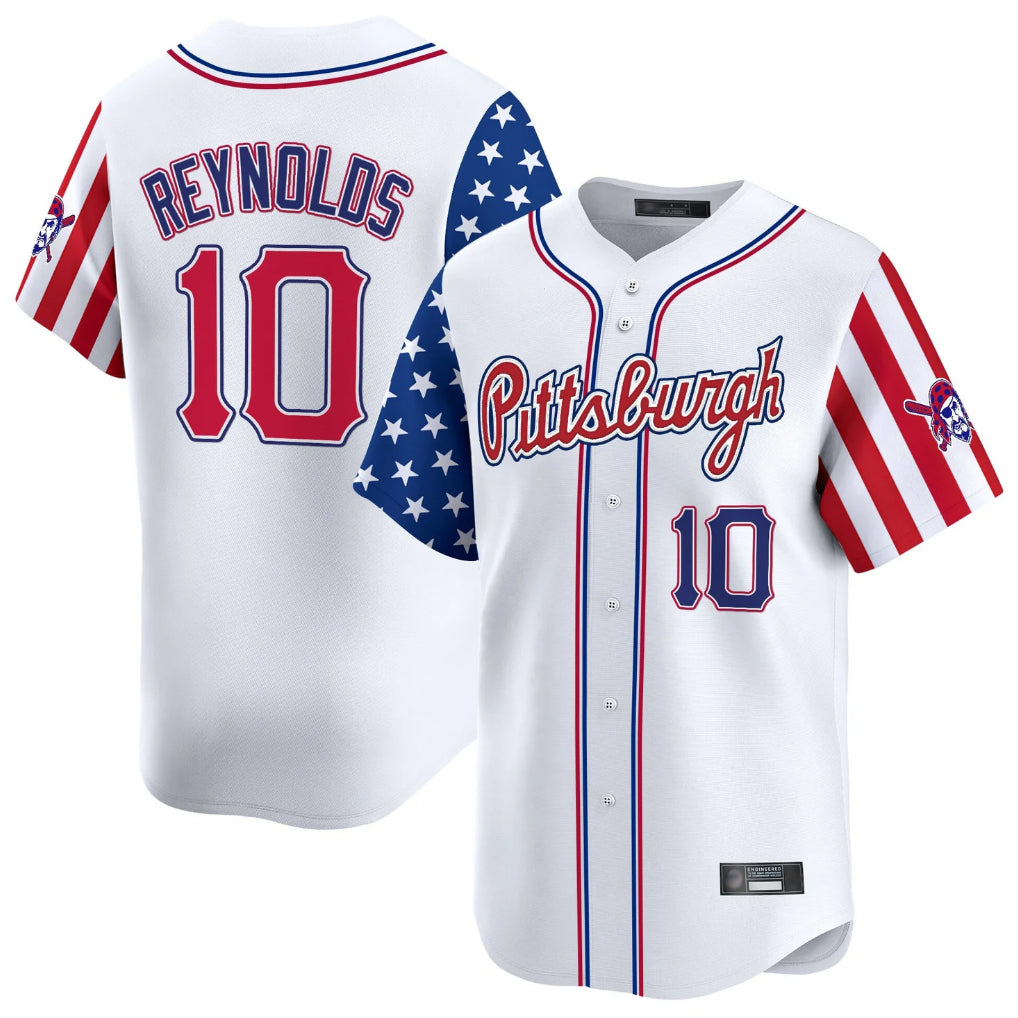 Davalo P.Pirates #10 Bryan Reynolds Player White 2025 Independence Day Vapor Premier Limited Stitched Jerseys