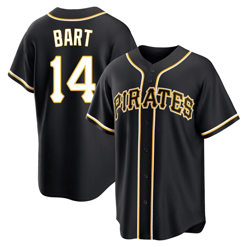Davalo P.Pirates #14 Joey Bart Player Black Fashion Out Home Game Stitched Jerseys