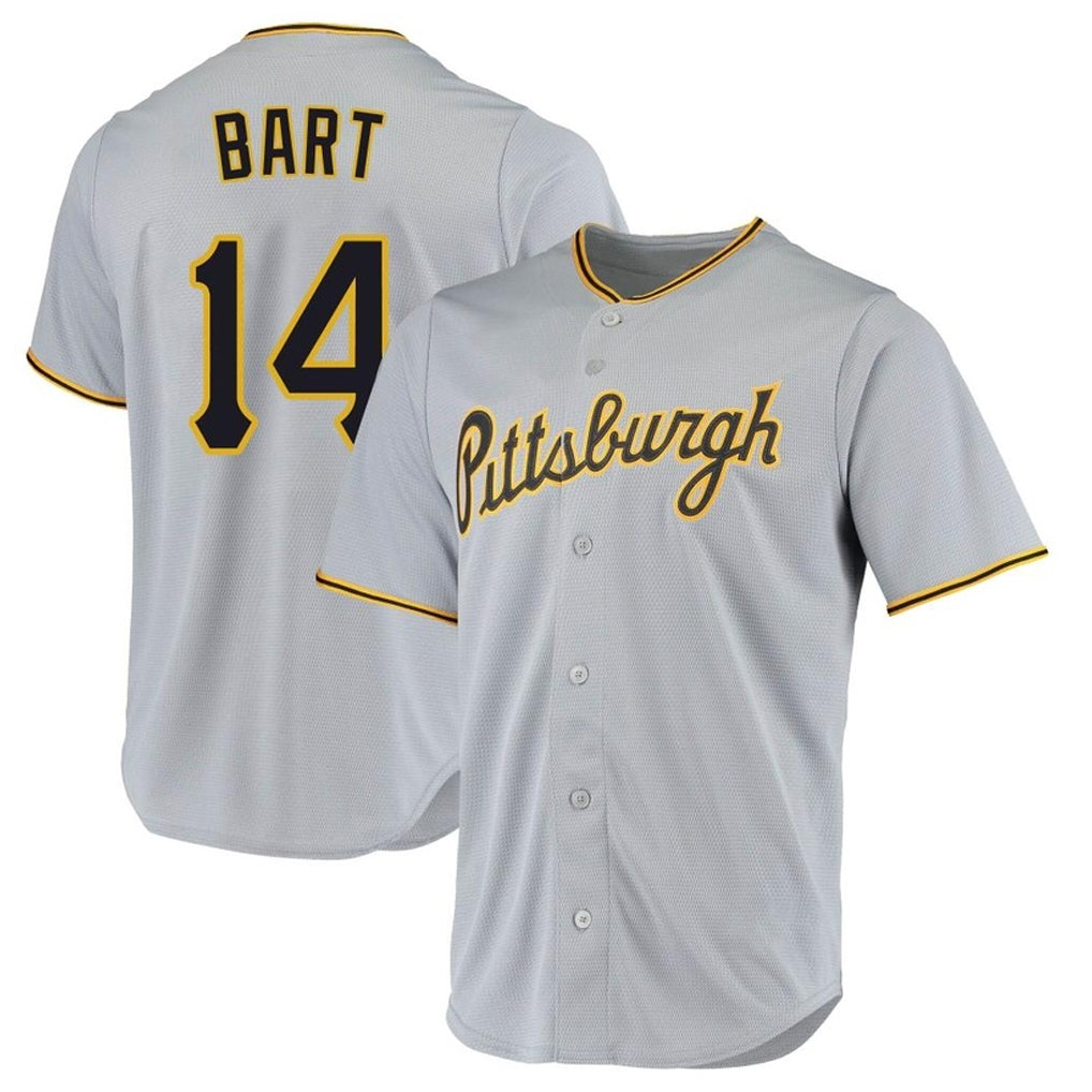 Davalo P.Pirates #14 Joey Bart Player Gray Road Home Game Stitched Jerseys