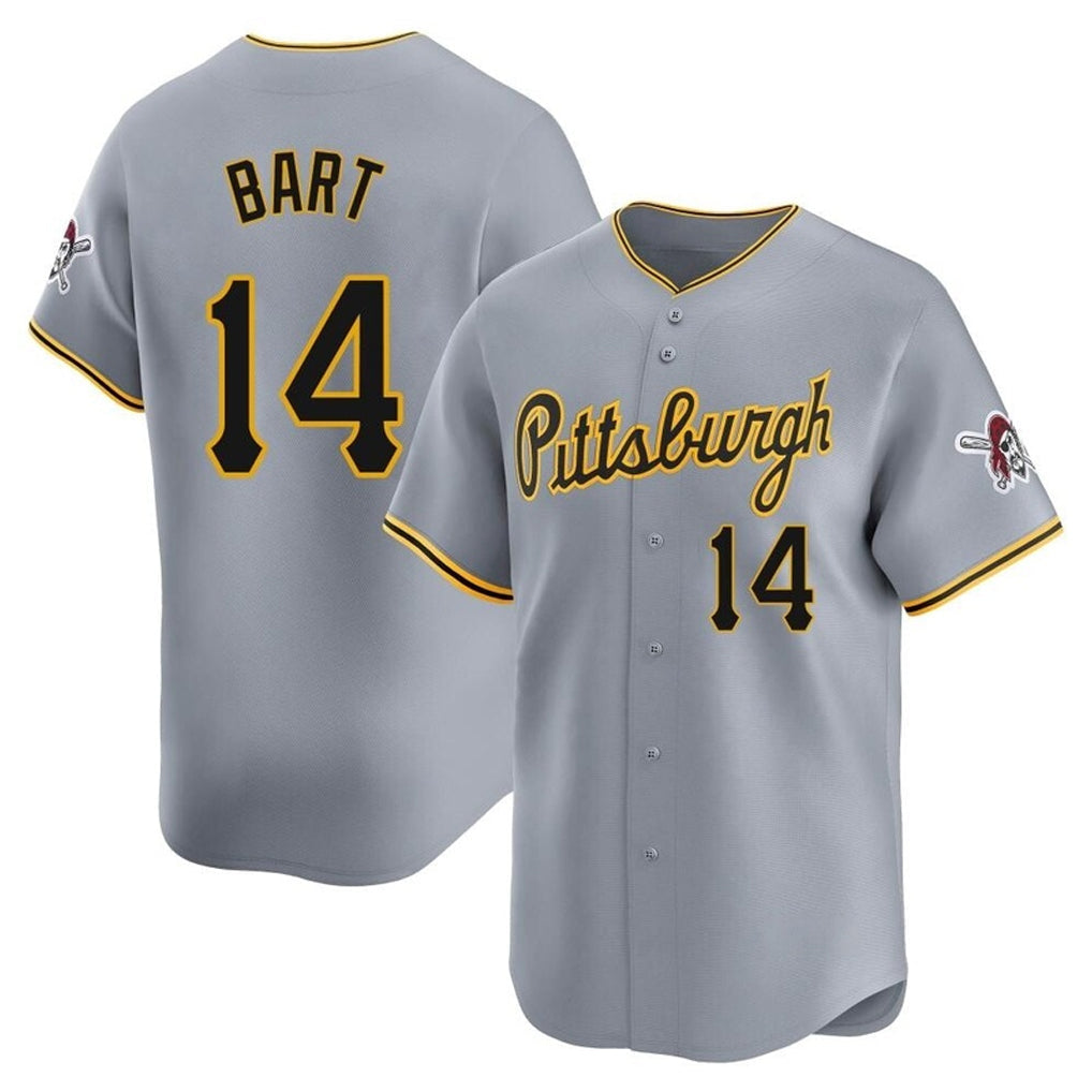 Davalo P.Pirates #14 Joey Bart Player Gray Road Home Limited Stitched Jerseys