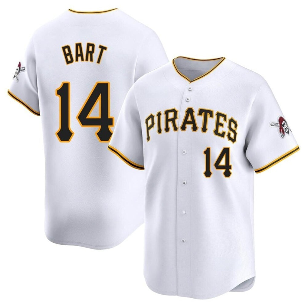 Davalo P.Pirates #14 Joey Bart Player White Home Limited Stitched Jerseys