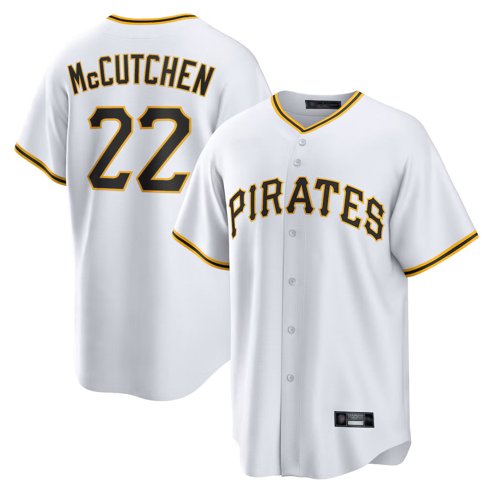 Davalo P.Pirates #22 Andrew McCutchen Player White Home Game Stitched Jerseys