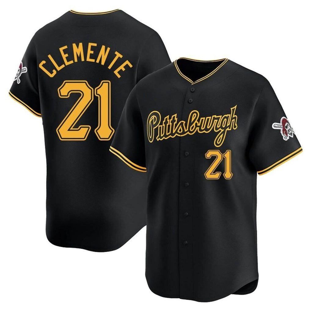 Davalo P.Pirates #21 Roberto Clemente Player Black Alt Home Limited Stitched Jerseys
