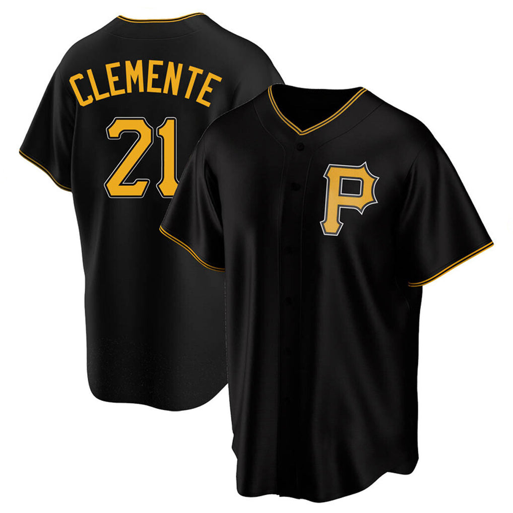 Davalo P.Pirates #21 Roberto Clemente Player Black Alternate 2025 Home Game Stitched Jerseys
